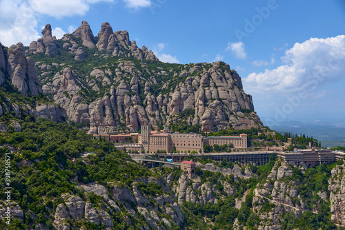 View of the monastery and the mountains of Montserrat