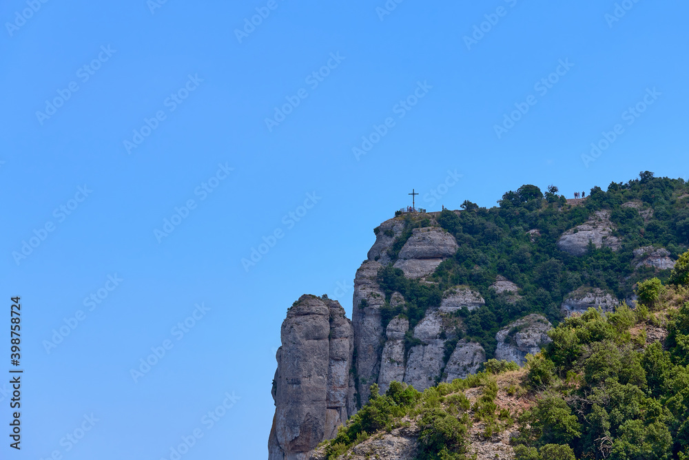 Fototapeta premium Mountains in Montserrat in Catalonia of Spain in a sunny day