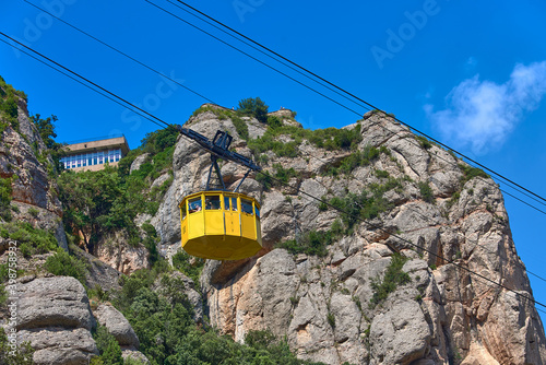 Ascent on cable car to Mount Montserrat