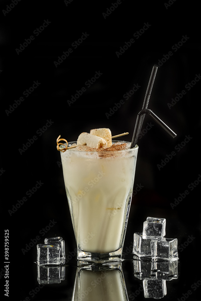 Alcoholic cocktail on black background Alcoholic cocktail on black background