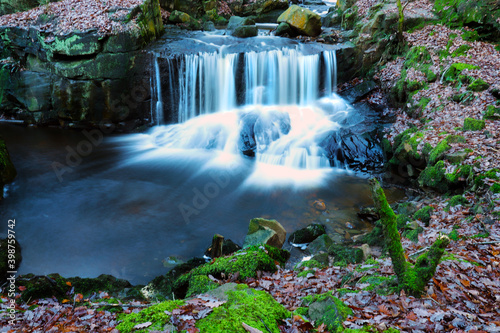 Tiger Clough waterfall in the woods