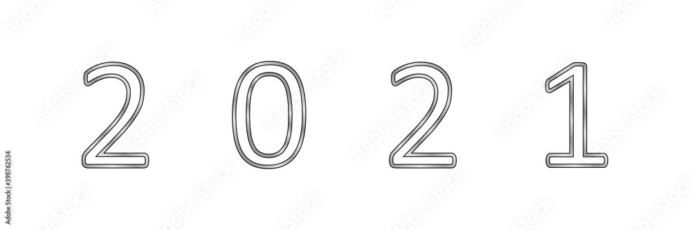 New-year inscription 2021 on white. New-year inscription 2021 on white.