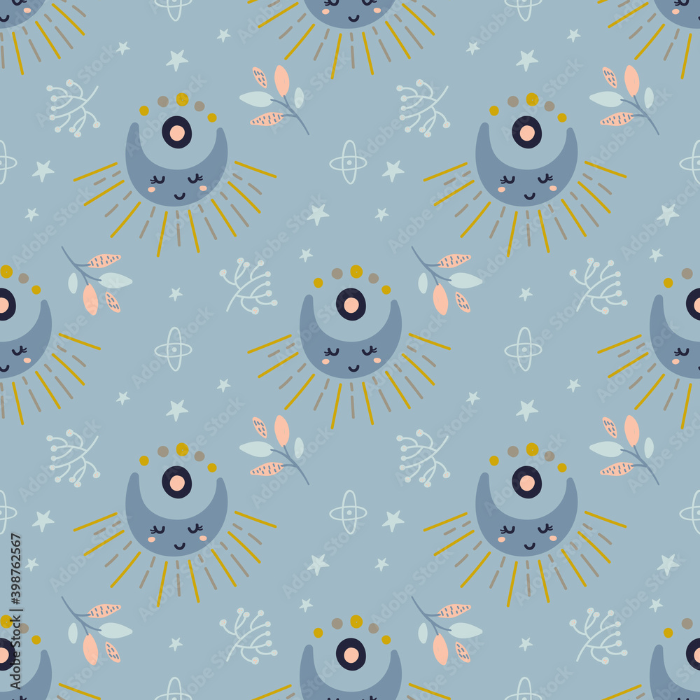 Seamless pattern with moon. Seamless pattern with moon.