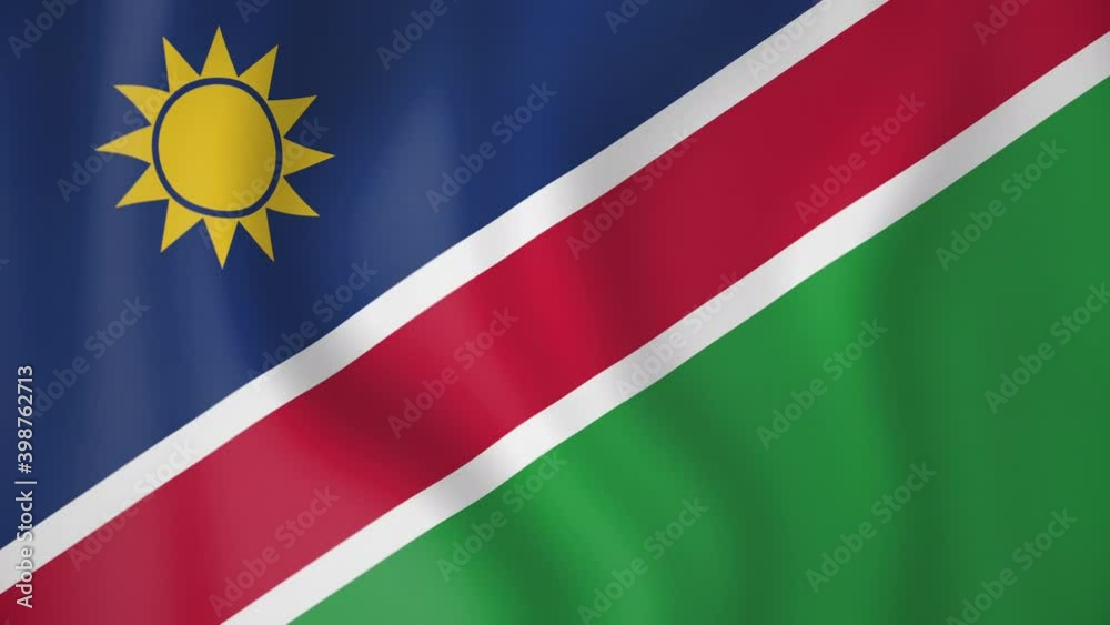 Namibia animated flag. Seamless loop. 4K Namibia animated flag. Seamless loop. 4K