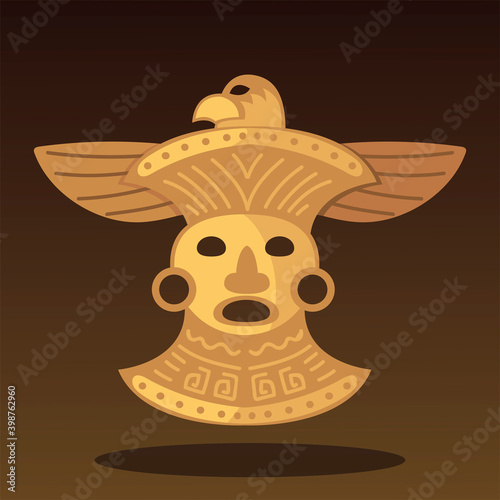 aztec ethnic tribal treasure bird ornament