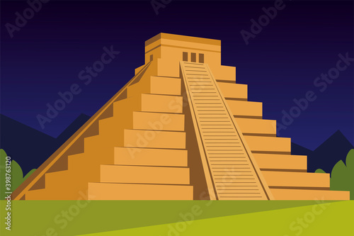 aztec pyramid traditional culture in landscape design