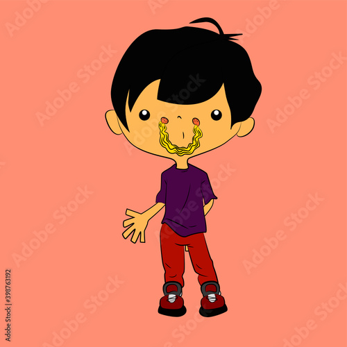 man character laughing out loud, streetwear or t-shirt design, sticker, and costumer service mascot