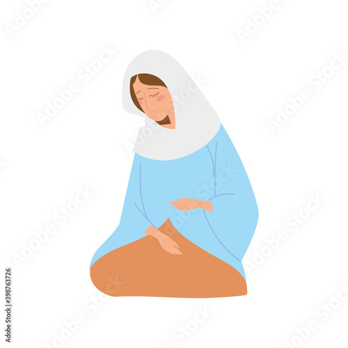 nativity holy mary praying icon design on white background