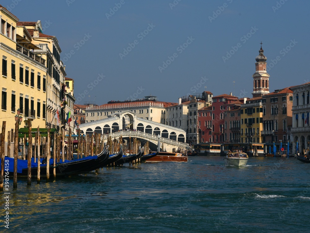 Venice, Italy, Rialto bridge, Canal Grand, Gondola