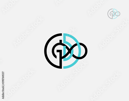 Letter GD Infinite logotype on white background in vector illustration