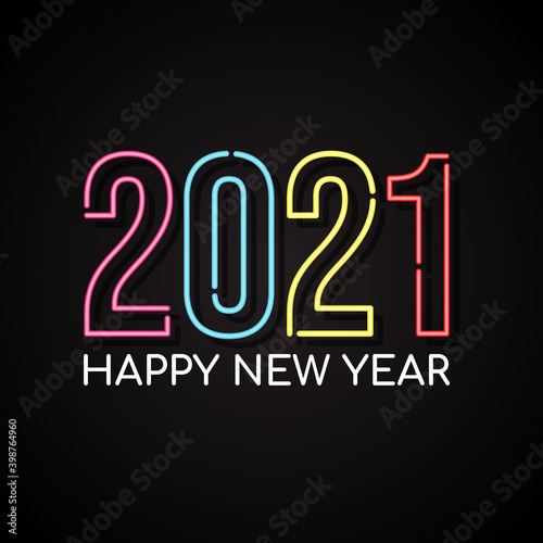 Happy New Year 2021 neon style