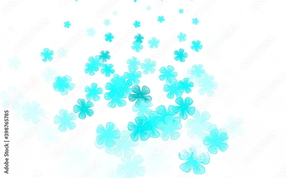 Light Green vector doodle pattern with flowers. Light Green vector doodle pattern with flowers.