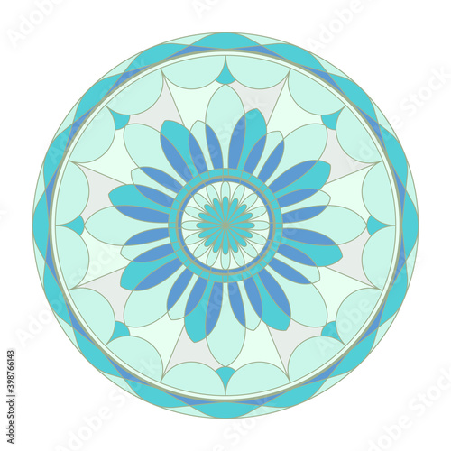 Mandala ornament vector. A symmetrical geometry color flower