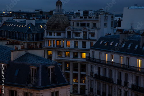Canvas Print toits immeubles à paris la nuit