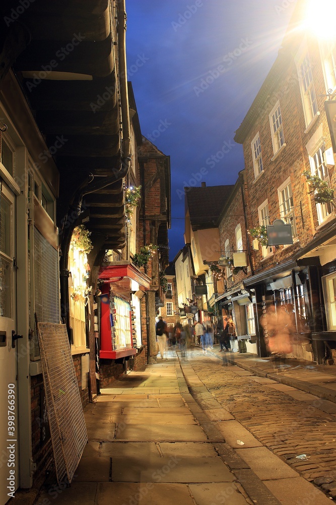 Christmas shoppers in the Shambles, York.