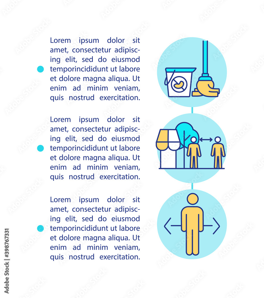 Social distance and safe shopping concept icon with text. Customer health protection. PPT page vector template. Brochure, magazine, booklet design element with linear illustrations Social distance and safe shopping concept icon with text. Customer health protection. PPT page vector template. Brochure, magazine, booklet design element with linear illustrations