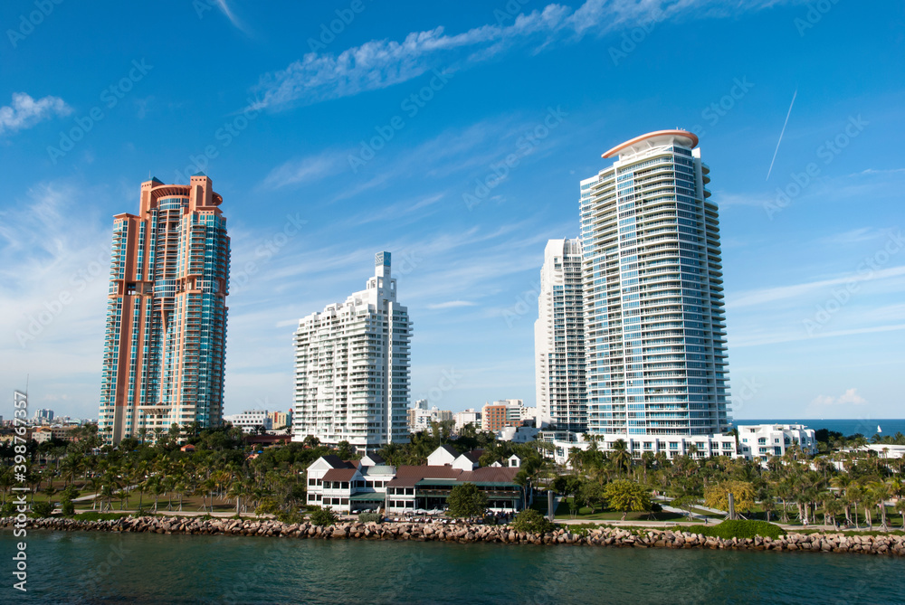 Miami Beach Skyline And South Pointe Park