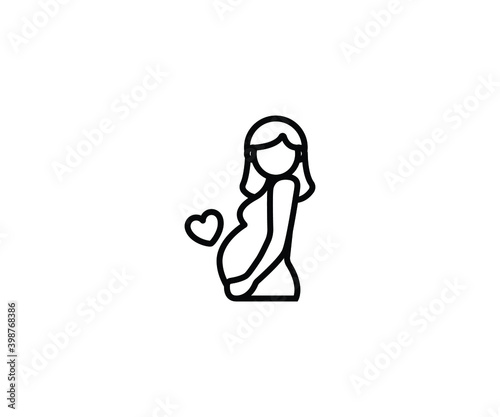 Pregnant woman vector isolated illustration. Pregnancy icon