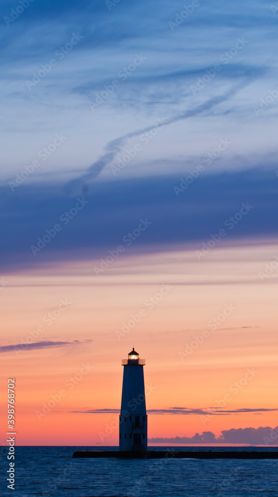 510-84 Frankfort Pierhead Light at Sunset 510-84 Frankfort Pierhead Light at Sunset