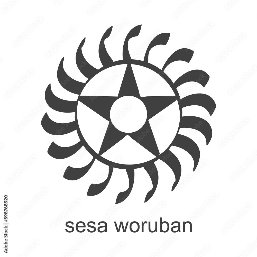 Vector icon with african adinkra symbol Sesa Wo Suban Stock Vector | Adobe Stock