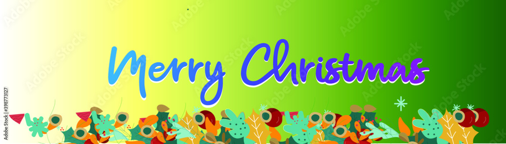 Merry Christmas Calligraphic Lettering background design