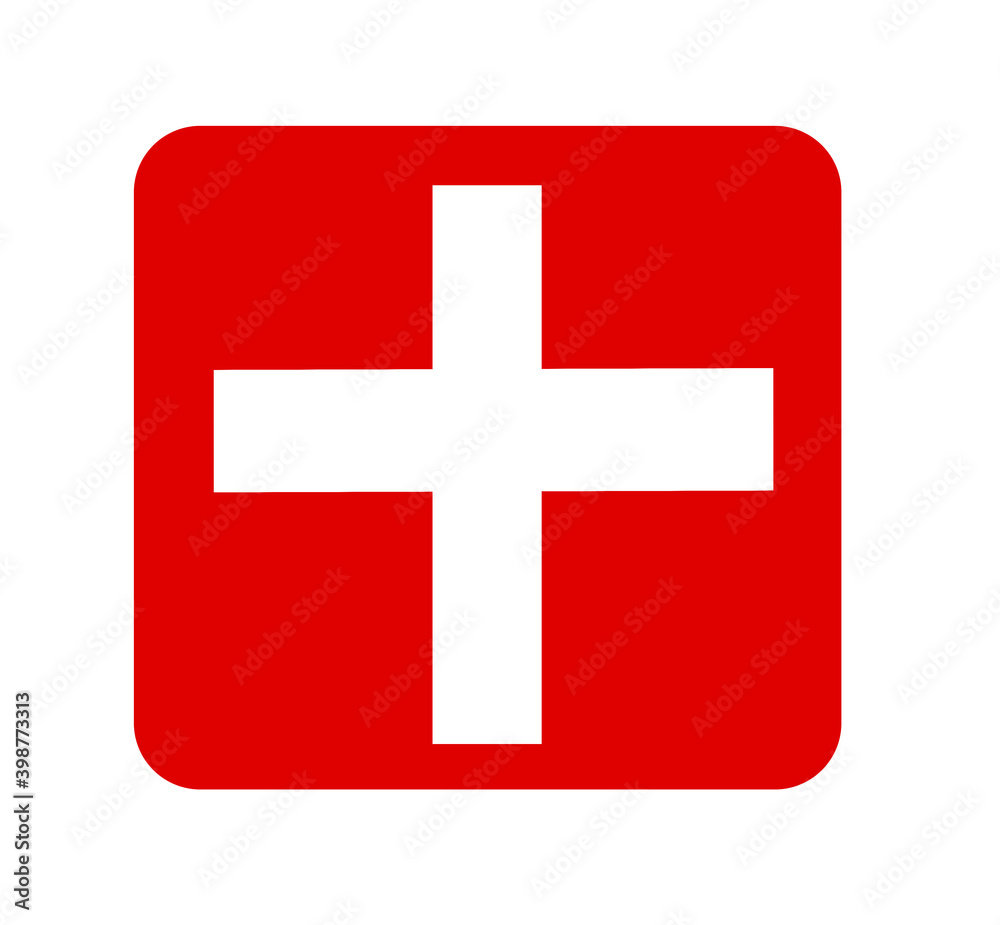 Obraz premium first aid box sign with white background,