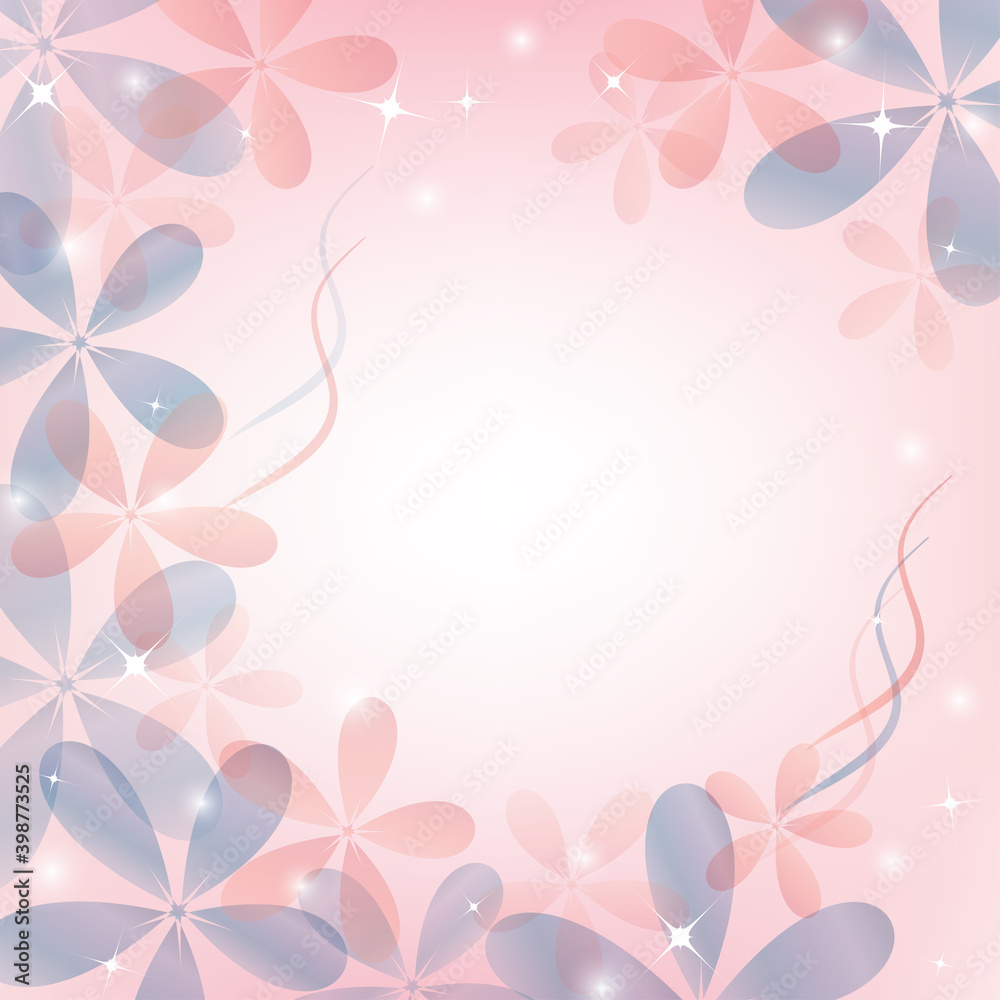 Glittering background with blue and pink flowers. Pink floral background. Invitation card.
Glittering background with blue and pink flowers. Pink floral background. Invitation card.
