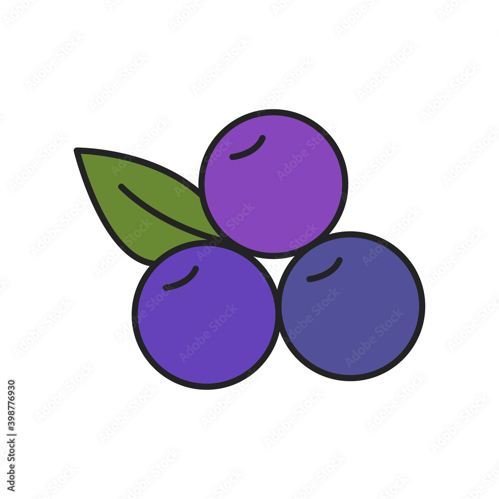 Blueberry, simple vector icon, filled outline. Blueberry, simple vector icon, filled outline.