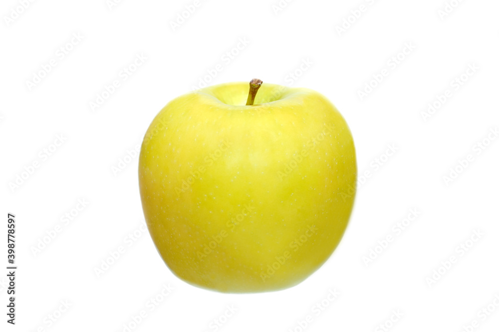 Fresh fruit golden yellow apple on white background Fresh fruit golden yellow apple on white background