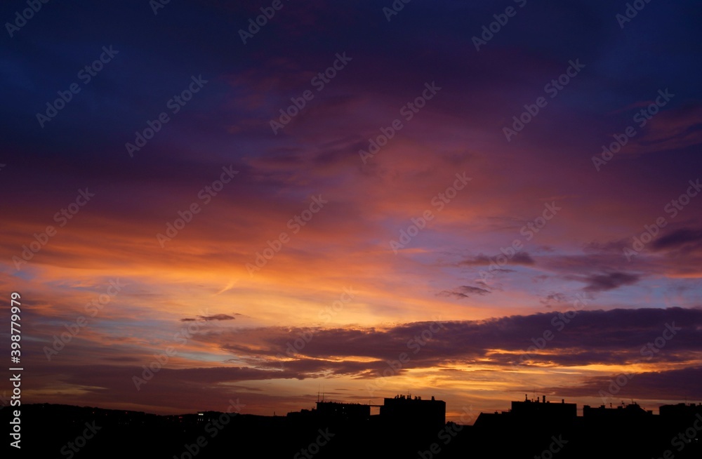 picturesque pretty view of sunset at evening picturesque pretty view of sunset at evening