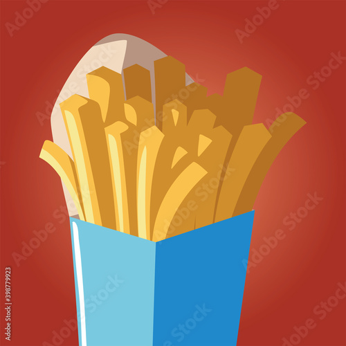fast food french fries snack icon isolated image