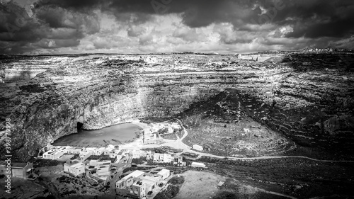 Famous Inland Sea on the Island of Gozo Malta - aerial photography photo