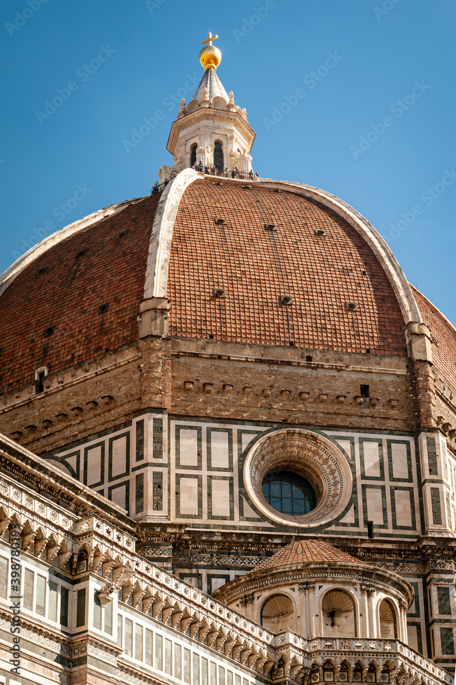Fototapeta premium Italy. Florence. Basilica of Santa Croce. Details and exquisite forms of exterior.