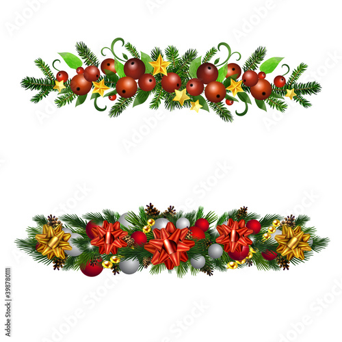Christmas Holly brunches decoration vector