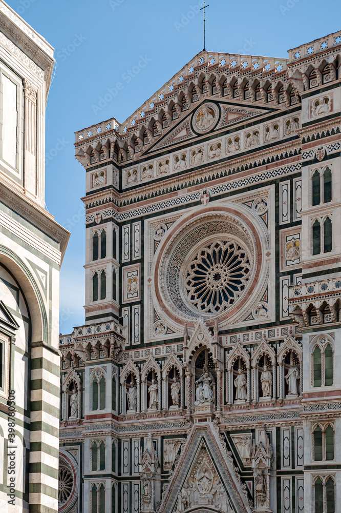 Fototapeta premium Italy. Florence. Basilica of Santa Croce. Details and exquisite forms of exterior.