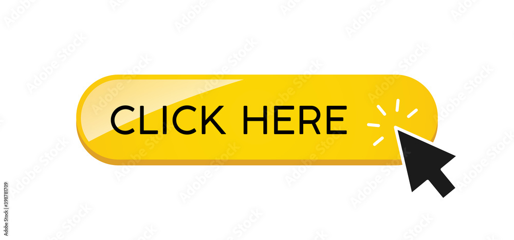 Click here button with arrow pointer icon. Click here button with arrow pointer icon.