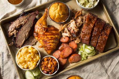 Homemade Barbecue Platter with Ribs photo