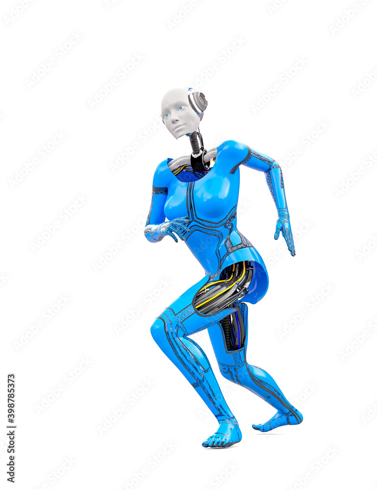 cyborg girl doing runing like parkour cyborg girl doing runing like parkour