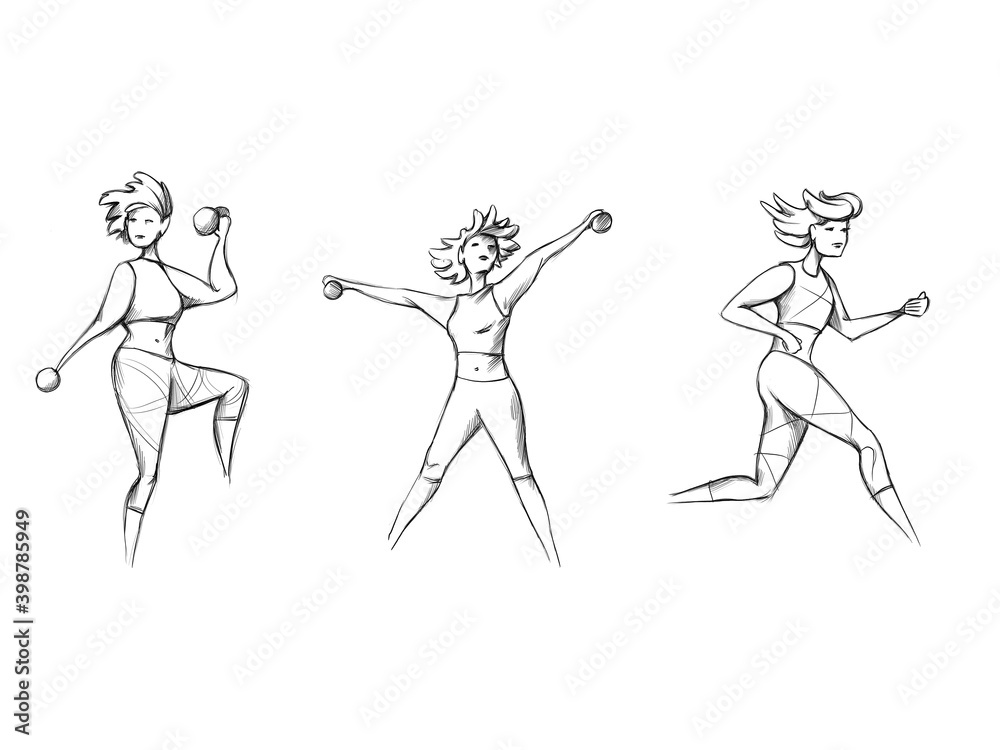 Unterschiedliche aktive Frauen beim Sport Unterschiedliche aktive Frauen beim Sport