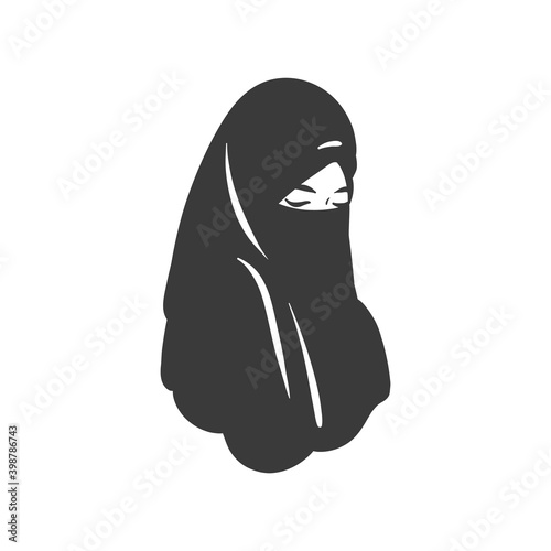 Muslim arabic islam woman in hijab and abaya portrait