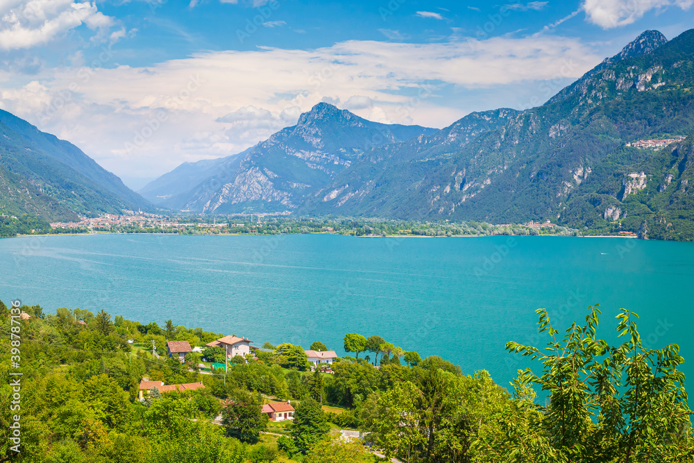 Beautiful view over lake Idro Italy in summertime.