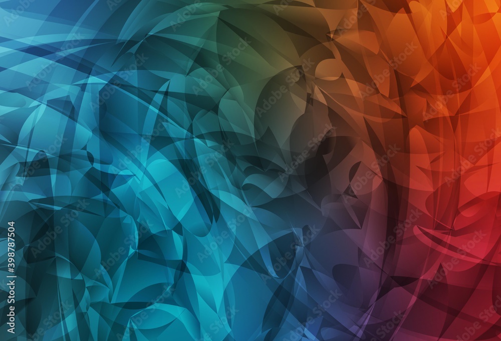 Fototapeta premium Light Blue, Red vector template with chaotic shapes.
