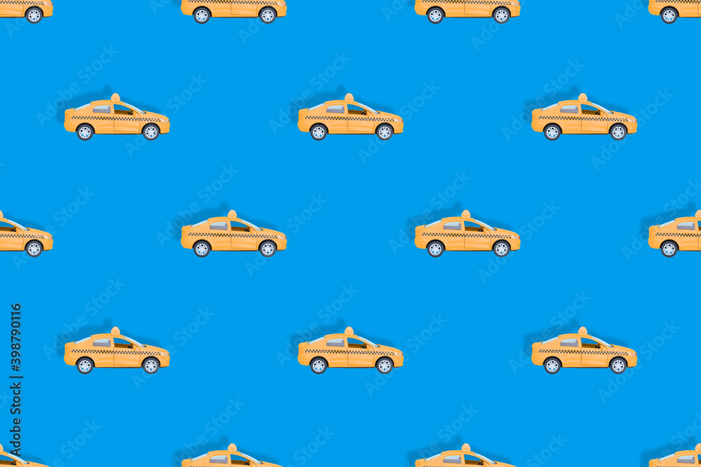 Taxi car. Seamless pattern on the theme of taxi. Taxi car. Seamless pattern on the theme of taxi.