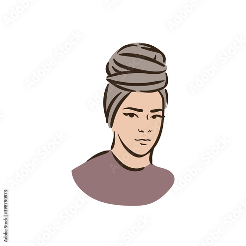 Muslim arabic islam woman in hijab and abaya portrait