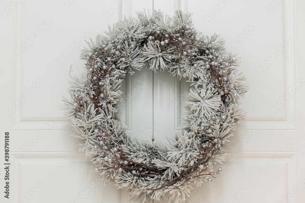 christmas wreath on the door christmas wreath on the door