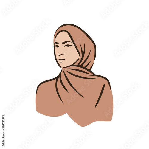 Muslim arabic islam woman in hijab and abaya portrait