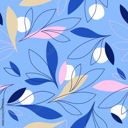 Floral print, seamless pattern in vector. Ideal for printing on fabric or paper. Colorful and elegant, tropical theme for spring and summer collection.