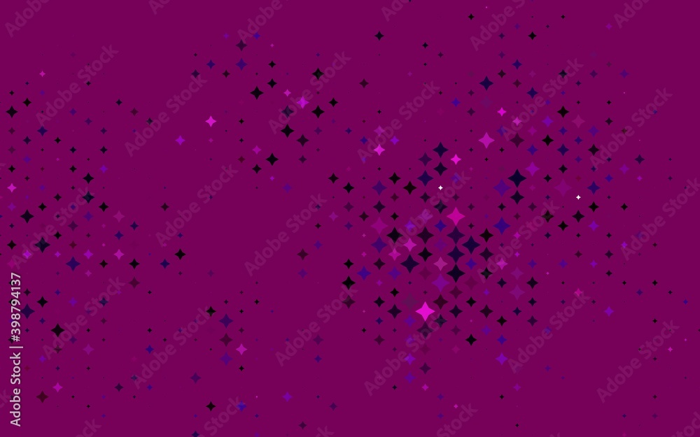 Light Purple vector texture with beautiful stars. Blurred decorative design in simple style with stars. The pattern can be used for new year ad, booklets.