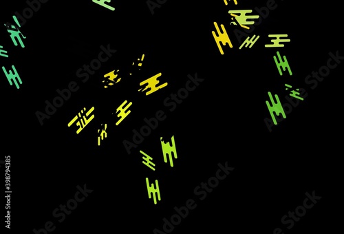 Dark Green, Yellow vector pattern with narrow lines.