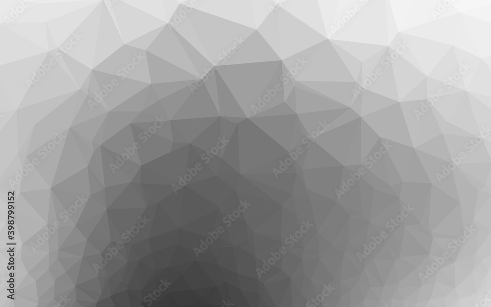 Light Silver, Gray vector triangle mosaic template. Shining illustration, which consist of triangles. Template for your brand book.